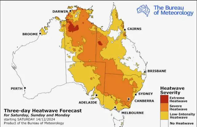 Severe heatwave in Australia expected this weekend