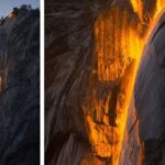 Photographer Captures Rare Moment When Yosemite Waterfall Transforms Into a Fire Stream